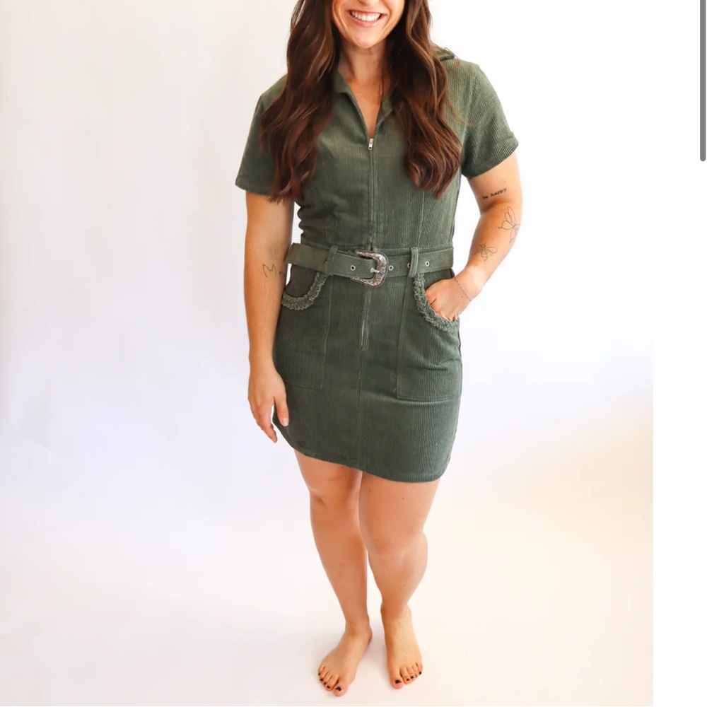Entro Green Mini Dress - Picture 2 of 7